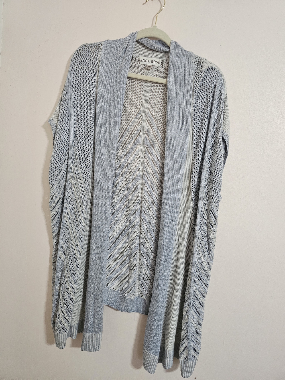 Knox Rose XXL Light Gray Open Front Knit Cardigan Sweater